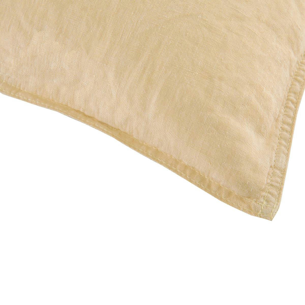 PETIT JOUR - Taie d'oreiller en  lin lavé beige 50 x 75 cm