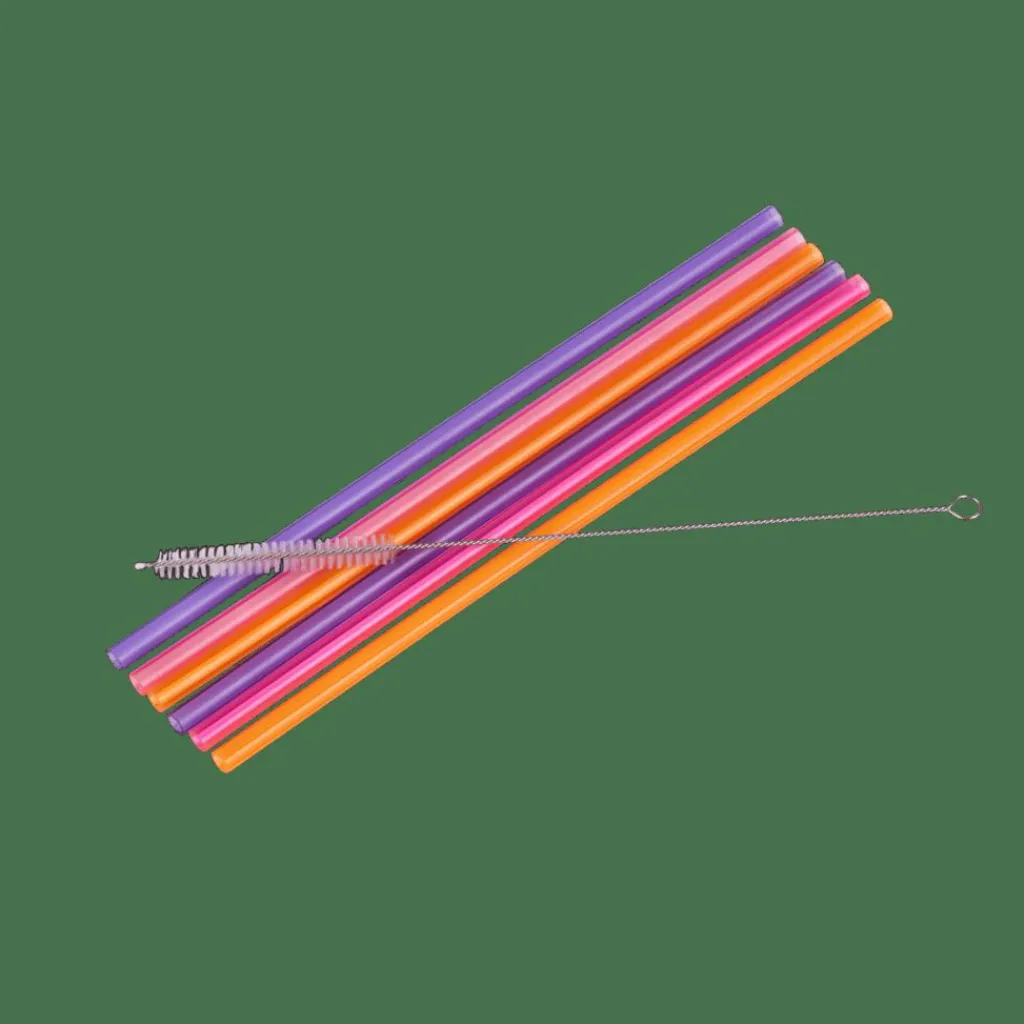 Cocktail Accessoires^CASA SLURP Paille Réutilisable Set De 6 Mélange De 3 Couleurs Orange, Mauve, Rose