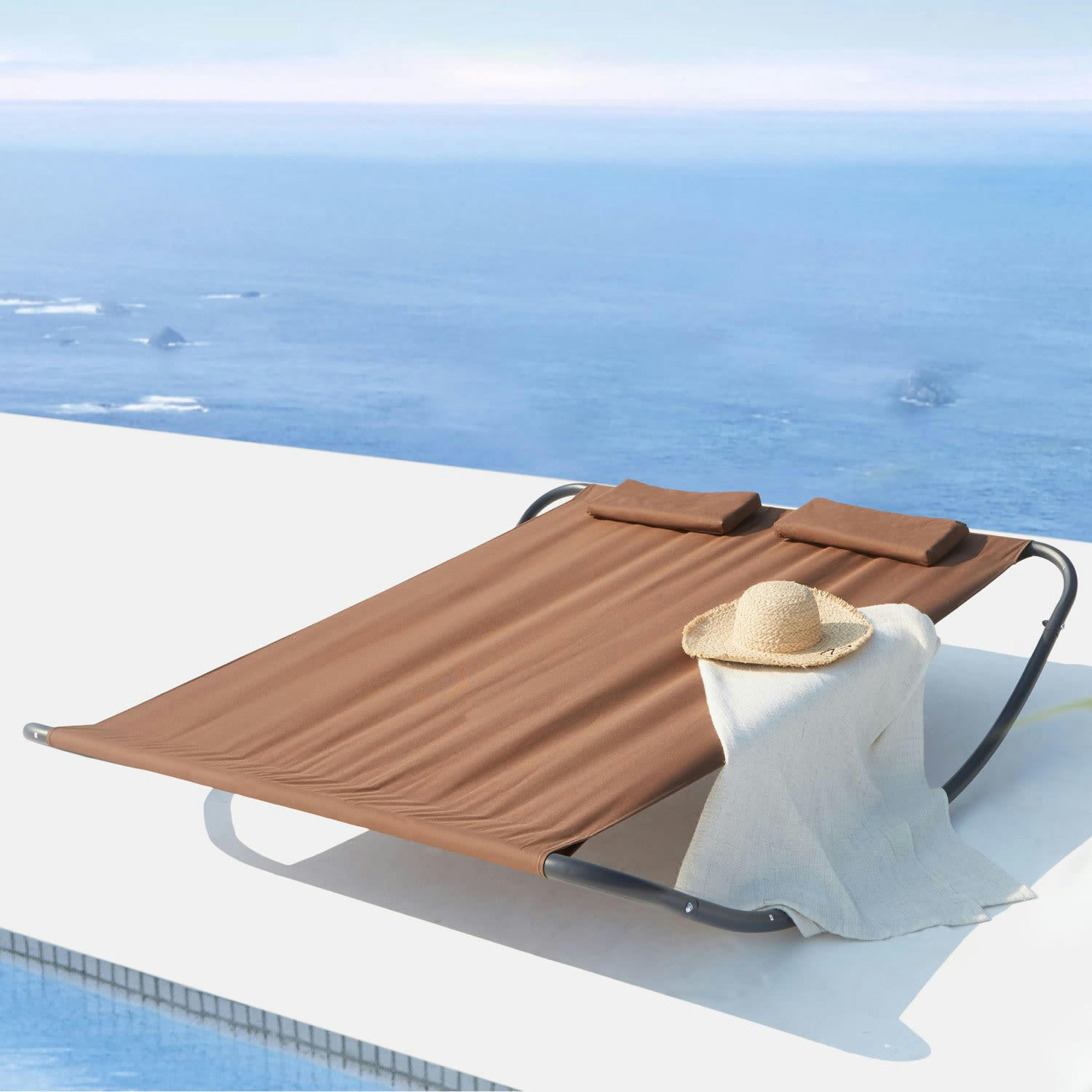 COACHELLA - Transat à bascule 2 personnes chocolat