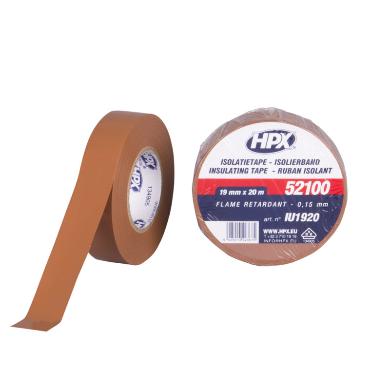 Ruban d'isolation électrique PVC VDE Brun 20 m HPX