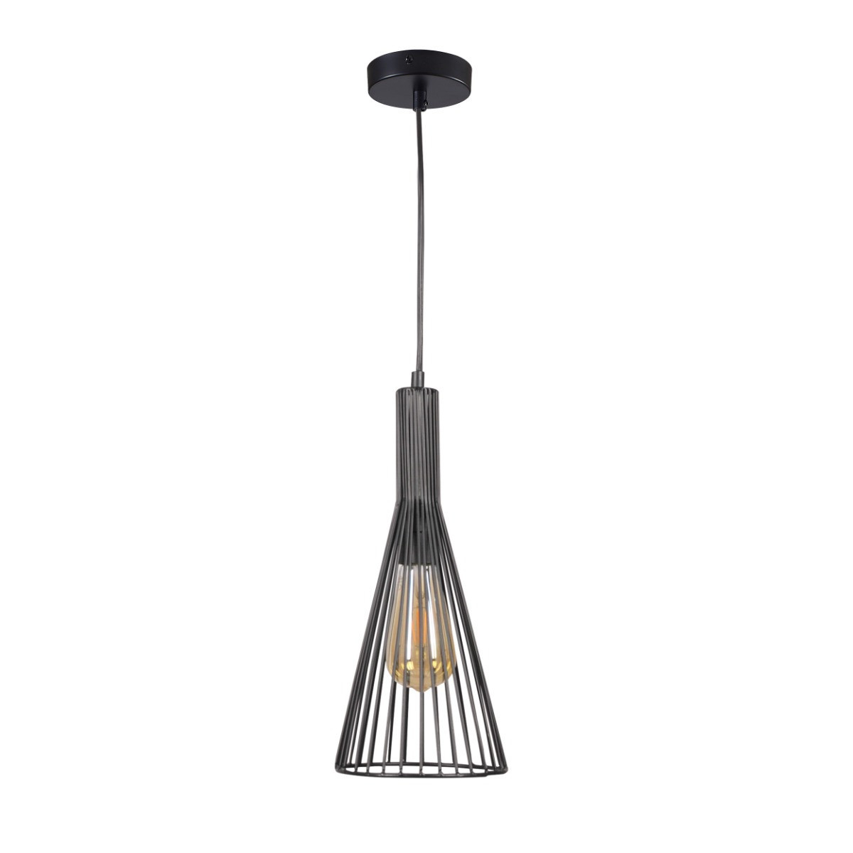 Lampa wisząca czarna TIANA 1xE27x20W wym: 146x15,5x15,5 cm Polux