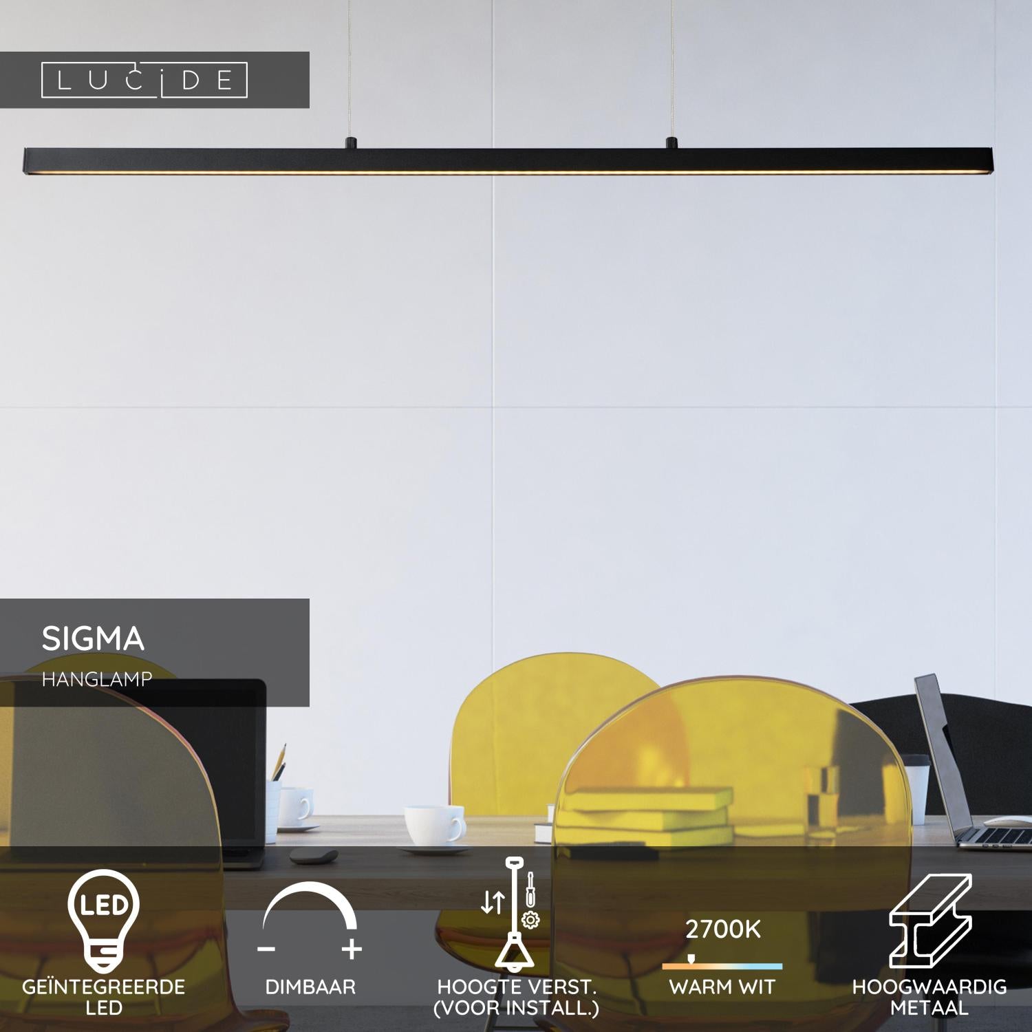 Lucide SIGMA Hanglamp - Zwart