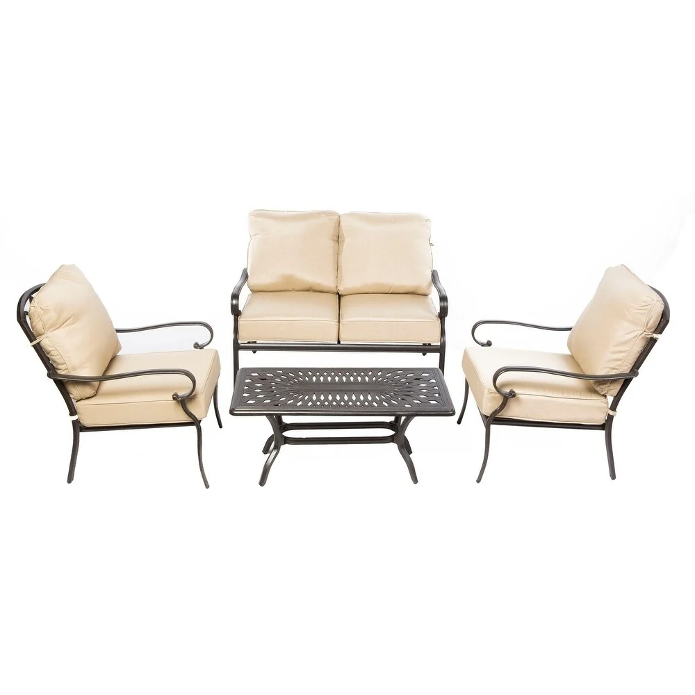 Newbury Cast Aluminum 4-piece Deep Seating Patio Set