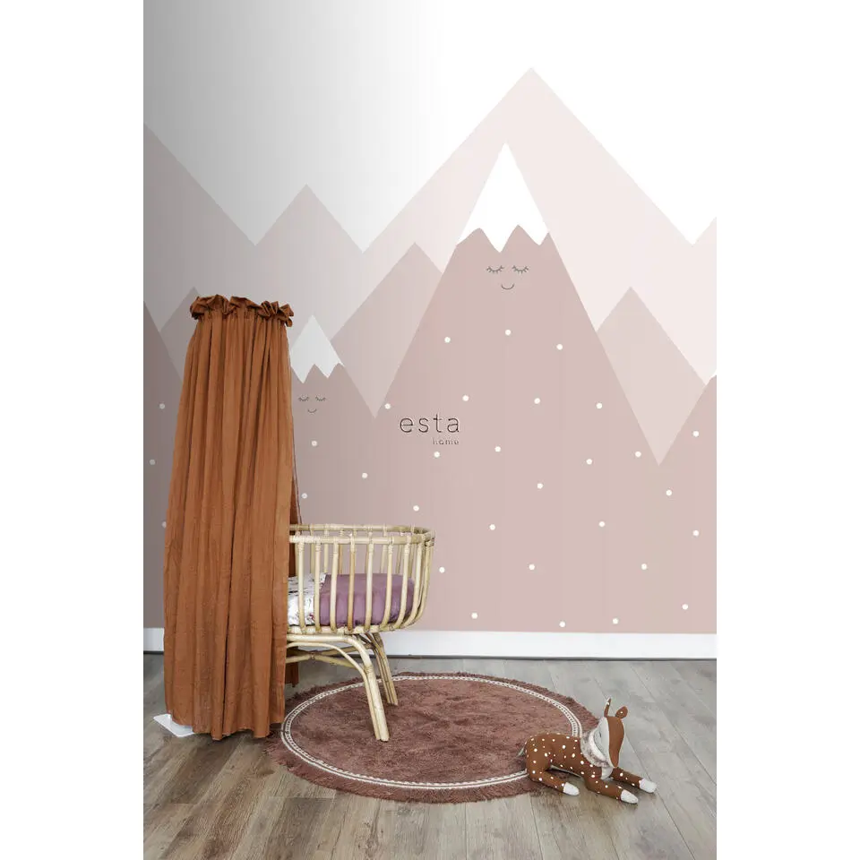 ESTAhome fotobehang bergen oudroze - 200 x 279 cm