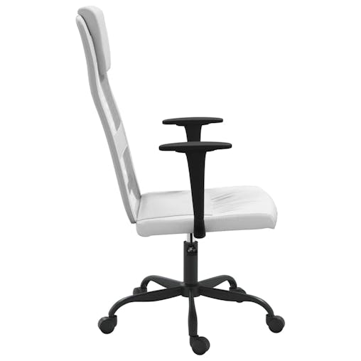 NNEVL Office Chair White Mesh Fabric and Faux Leather