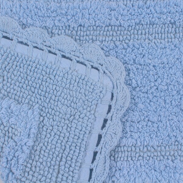 Home Weavers Casual Elegence Bathmat Absorbent Cotton 2 Piece Set Machine Washable, Reversible Bath Rug-17"x24", 21"x34"