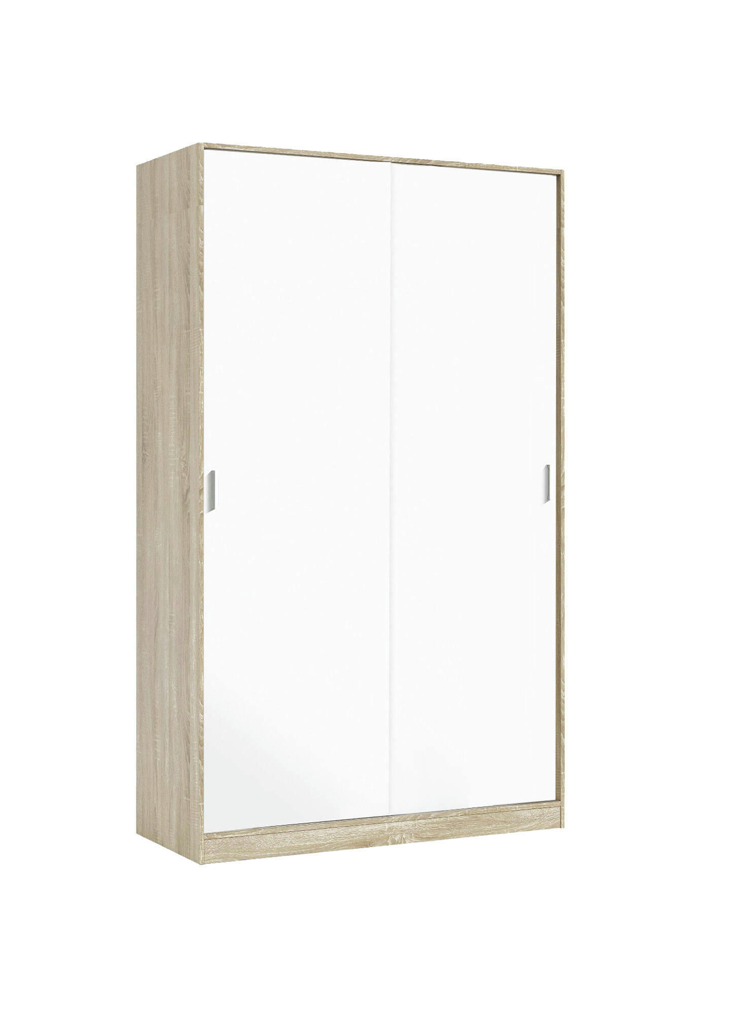 DNOCE - Garde-robe à 2 portes coulissantes effet chêne et bois blanc