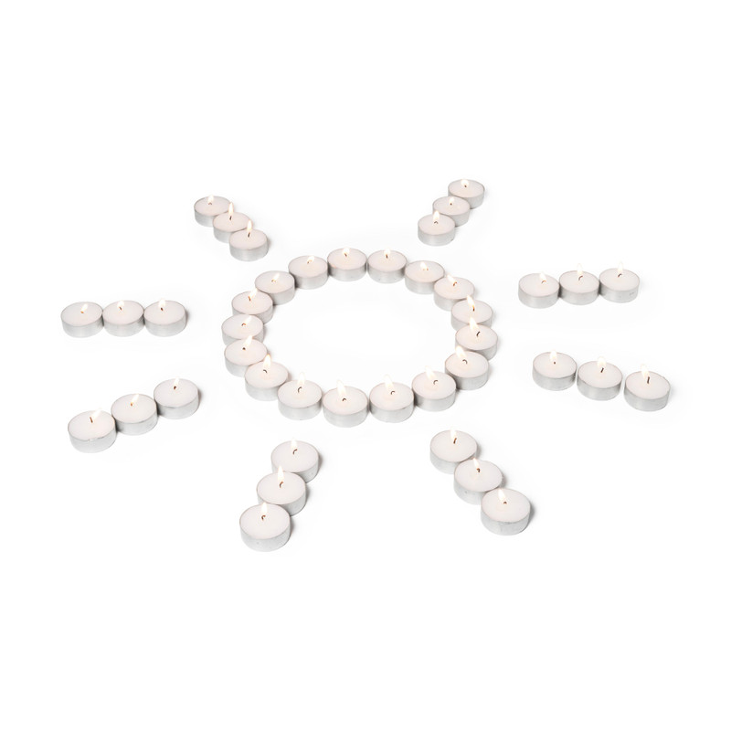 Waxinelichten - 8 branduren - set van 30