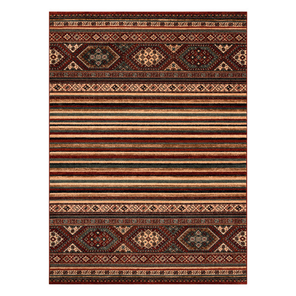 Dywan wełniany KASHQAI 4356 300 etniczny bordo 67x130 cm
