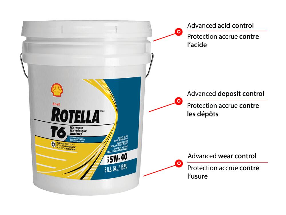 Rotella T6 Synthetic 5W40 Diesel Oil, 18.9-L