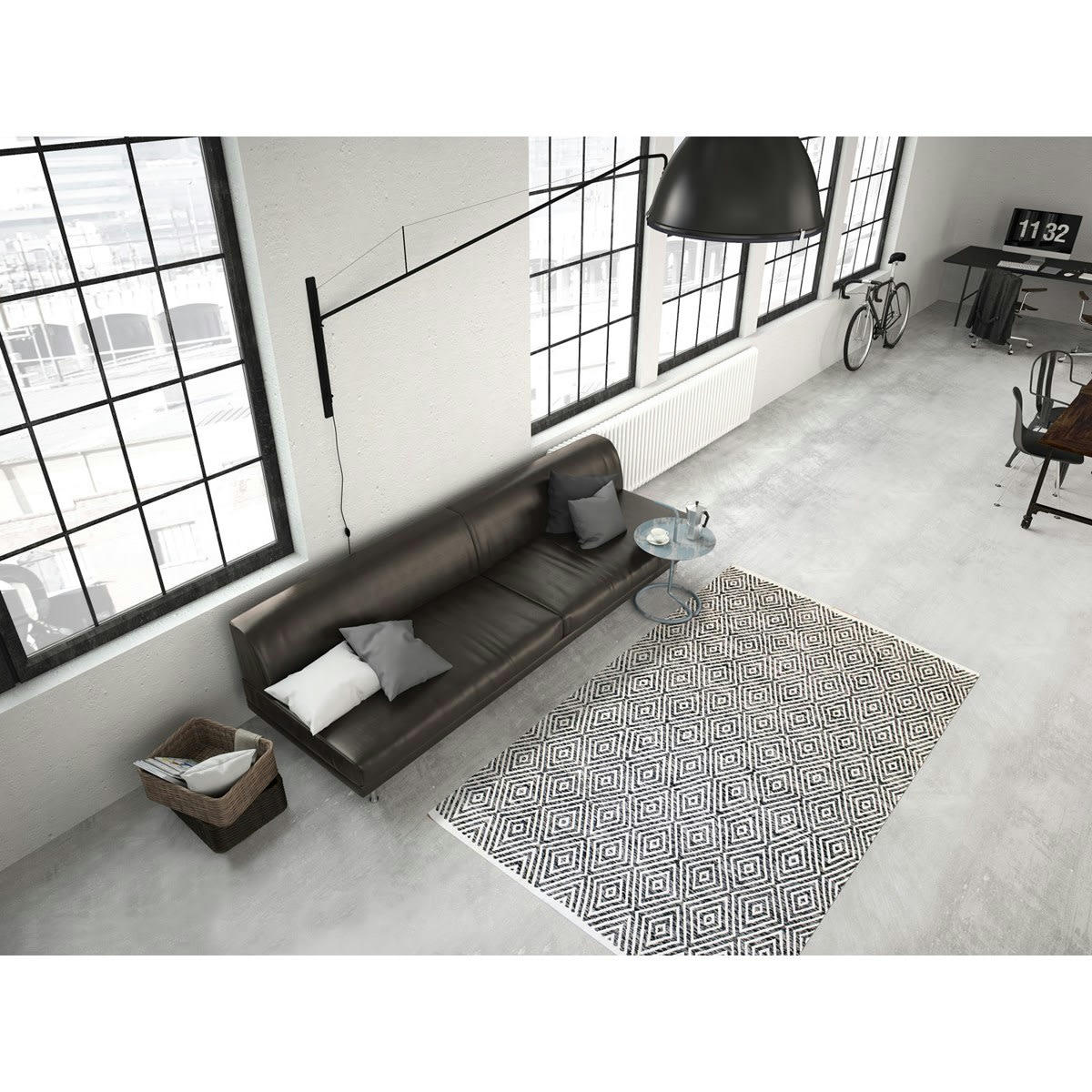 GLAZE - Tapis design en Coton Gris anthracite 80x150 cm