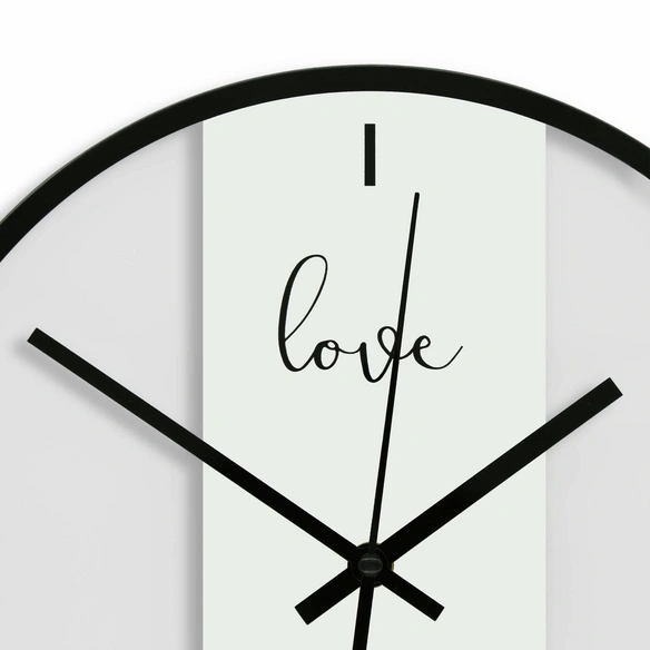 Wanduhr, HxT: 30 x 4 cm, transparent/rot/weiß, ohne ink. Batterie