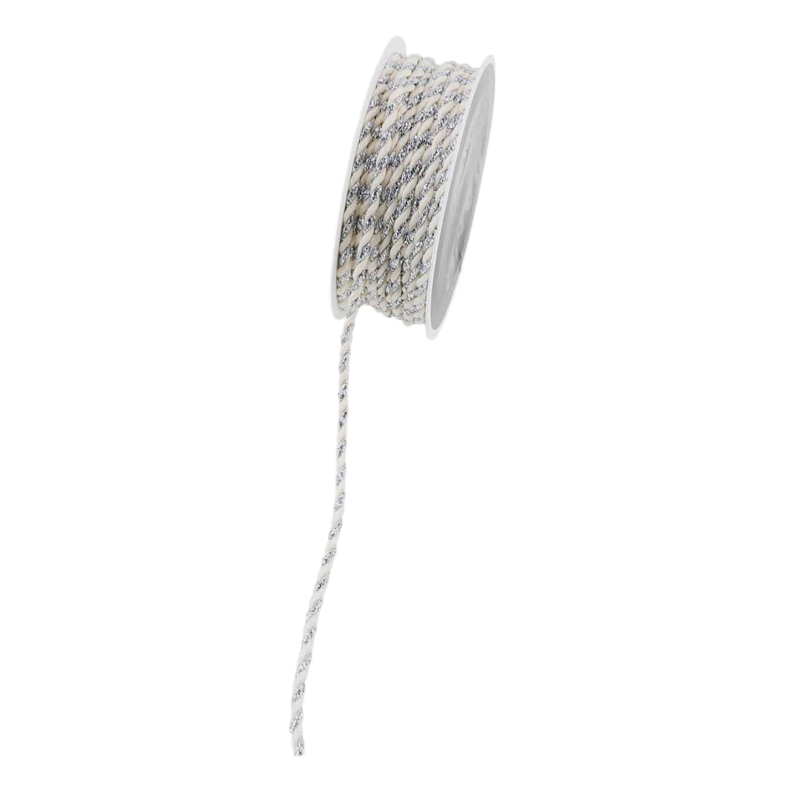 Kordel Glitzer Silber,L 5.000 x B 3 mm