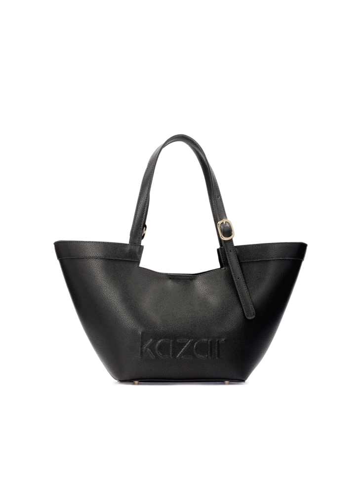 Leather trapeze shoulder bag