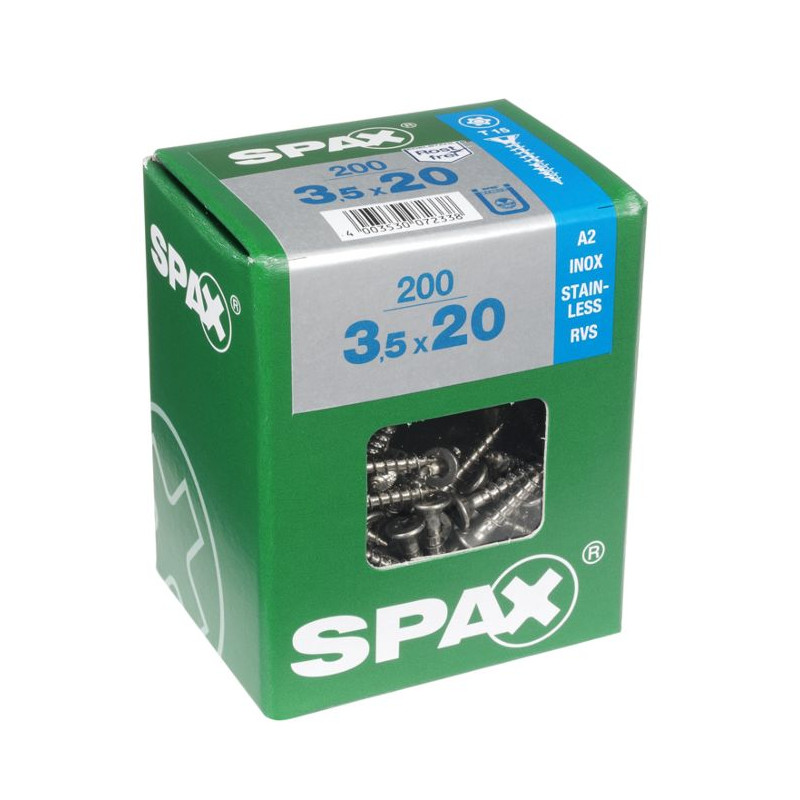 Vis TF Torx en inox Ø 3,5 x 20 mm 200 pièces SPAX
