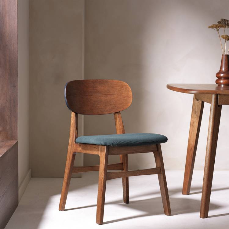 Habitat x Scion Esala Fabric Dining Chair - Walnut