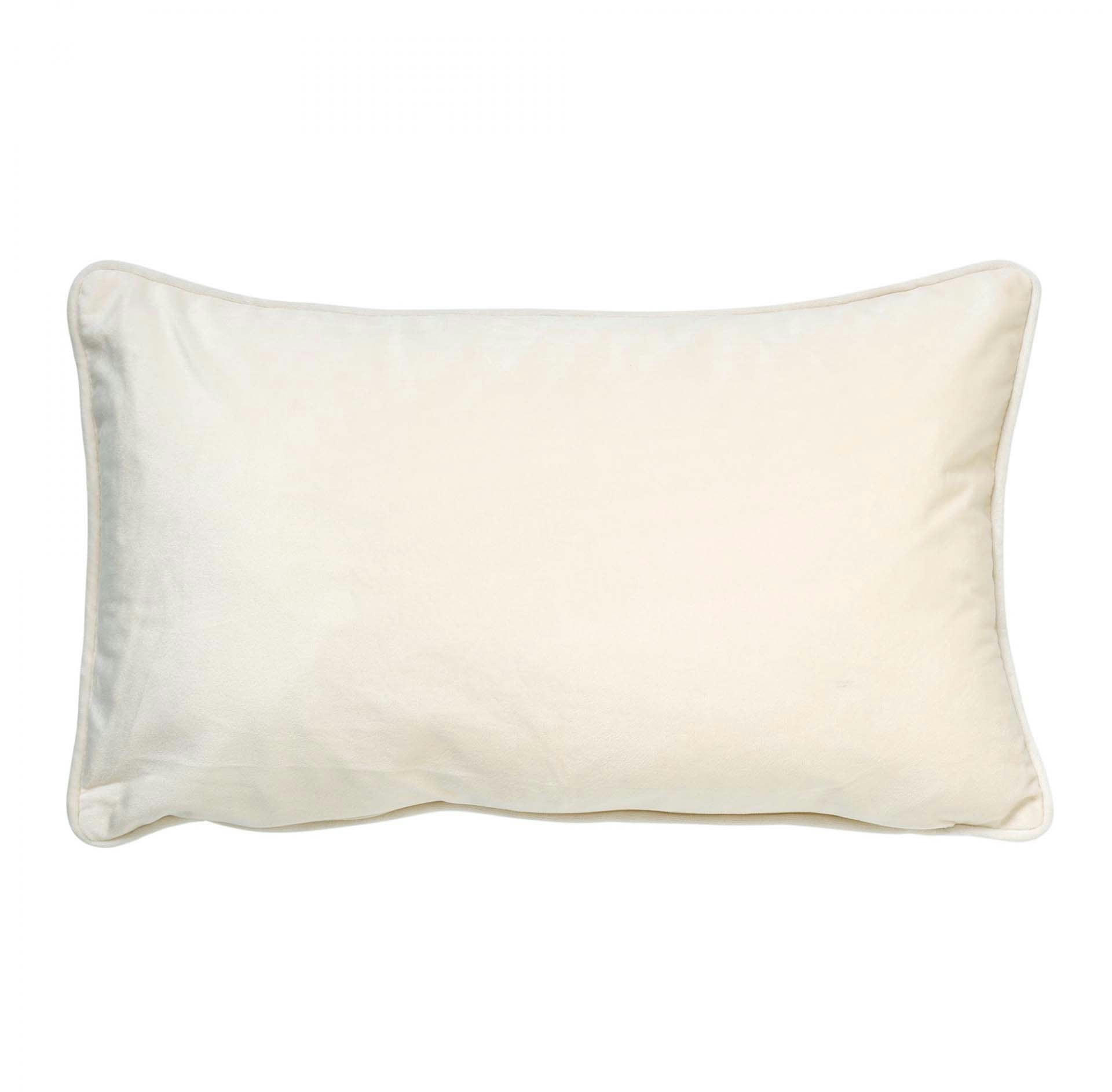 - Coussin - blanc en velours 30x50 cm uni