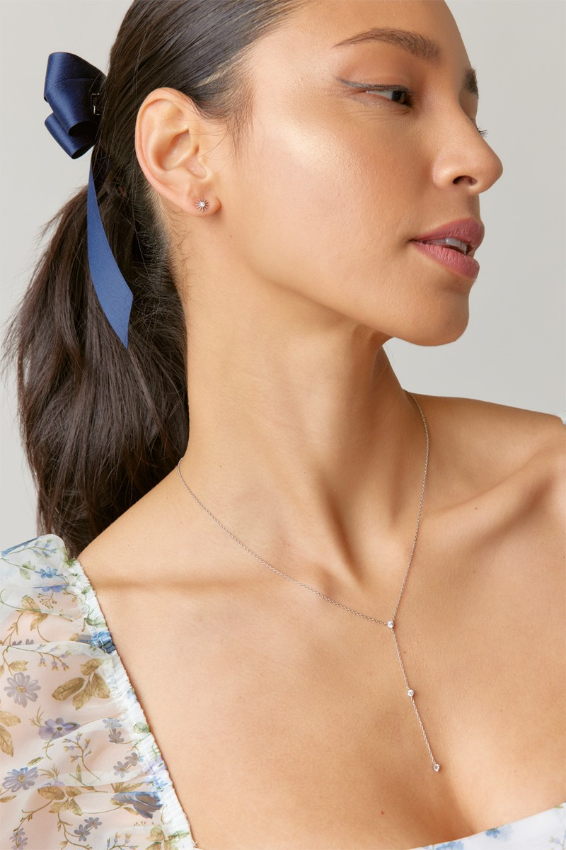 Aliyah Dainty CZ Station Y Necklace