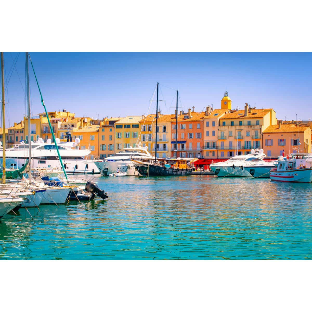 MER - Tableau sur toile port de Saint-Tropez 45x65 cm
