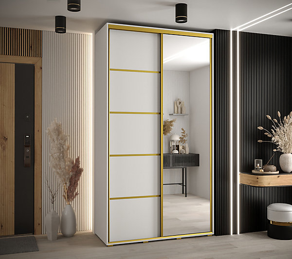 Armoire Davos 5 a portes coulissantes H. 235,2 x L. 140 x P. 60 2 portes
