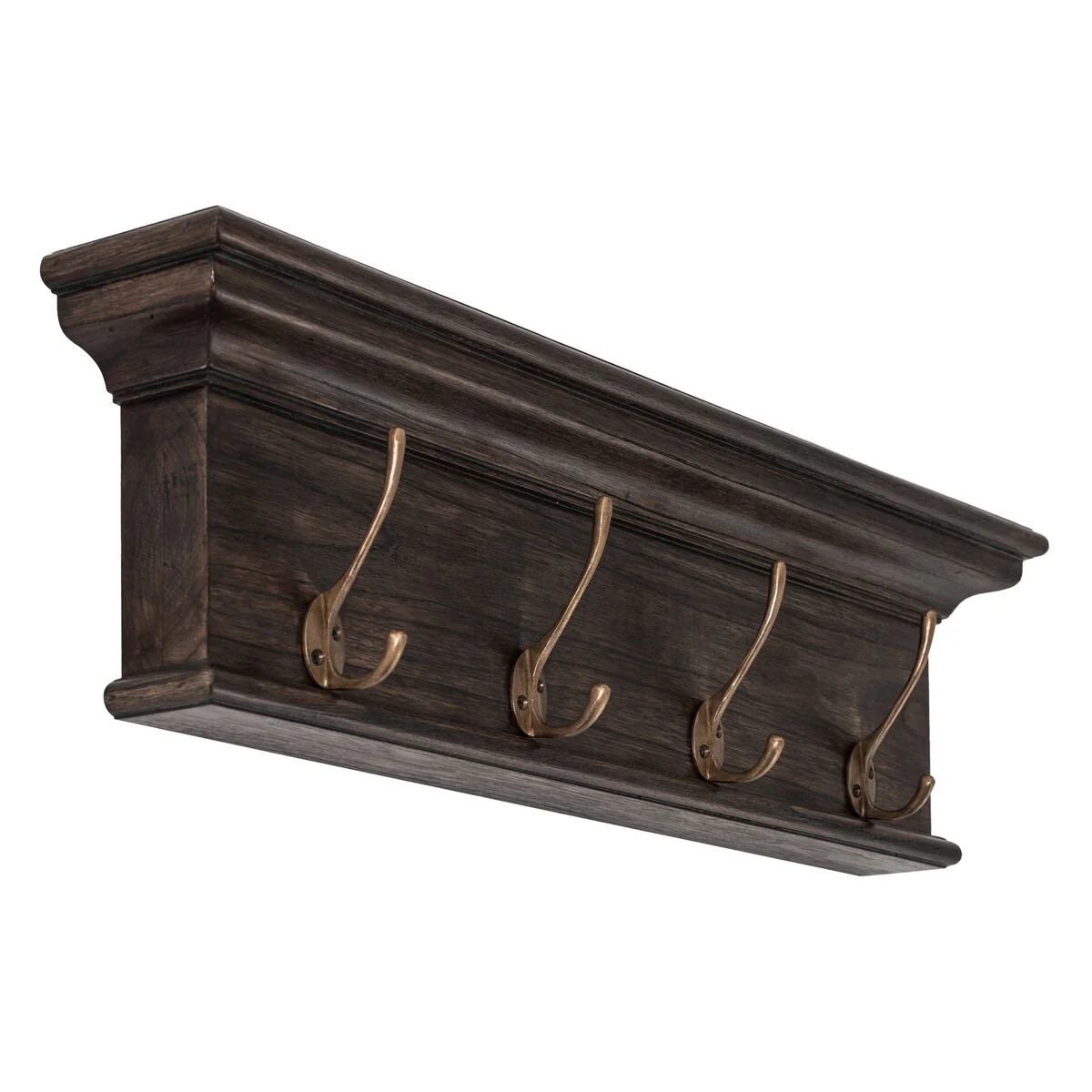 Rustic Black Wash Wood Hanging Coat Rack