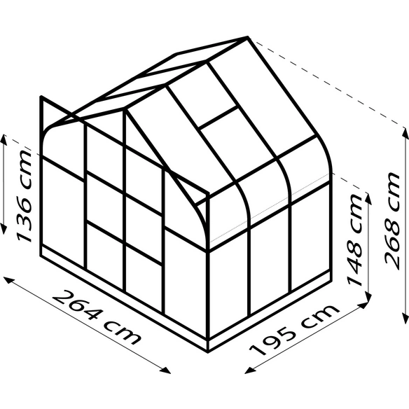 Gewächshaus »Dione«, 5 m², Aluminium/Glas, winterfest