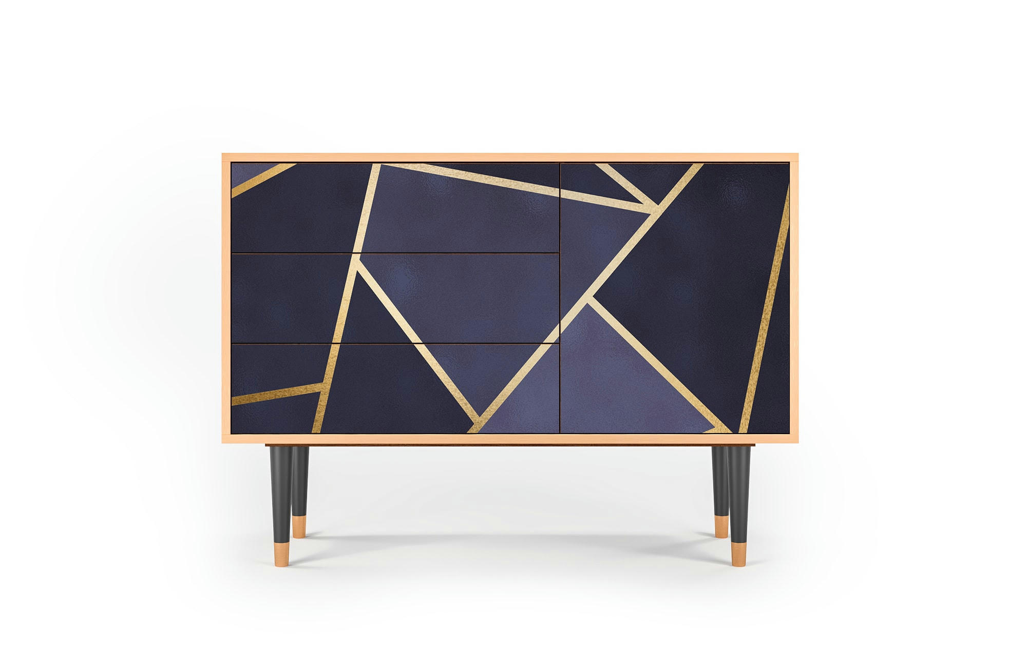 THE AMETHYST - Buffet  bleu 3 tiroirs et 1 porte L 115 cm