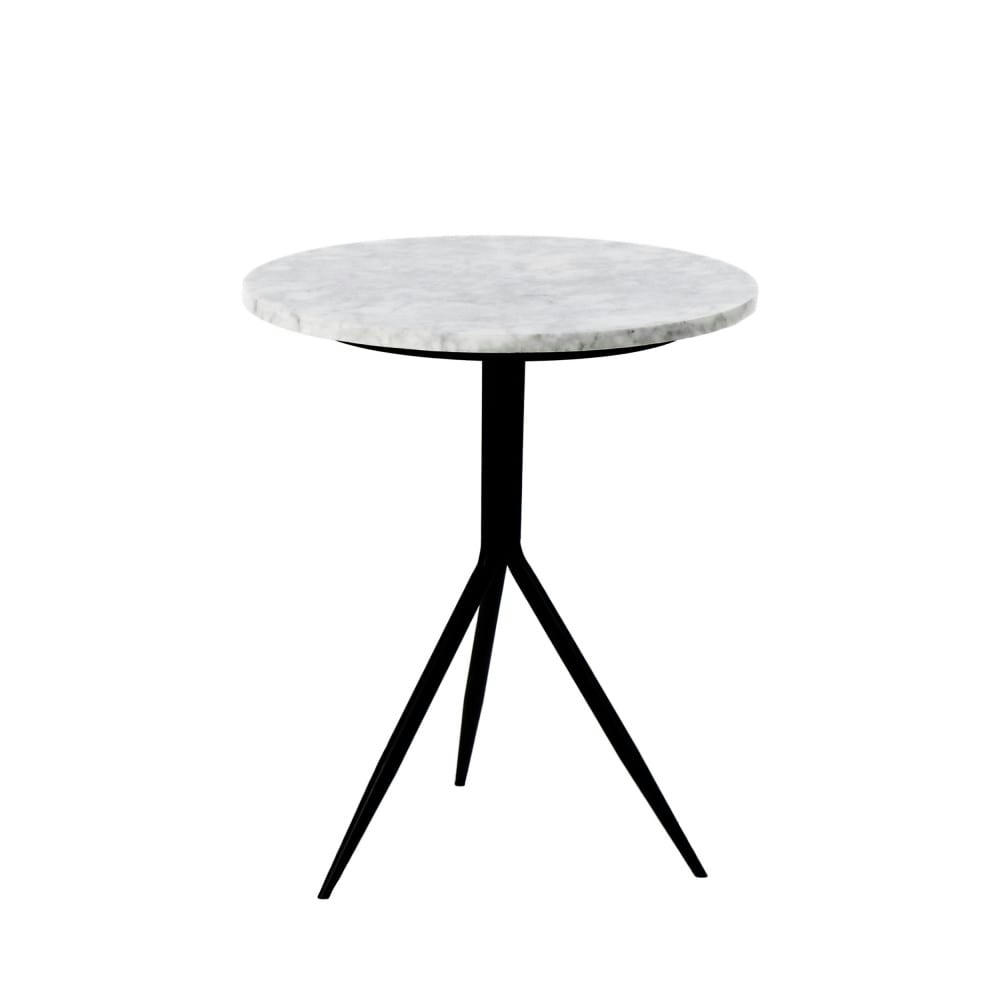 DANA - Table basse en marbre D40cm blanc