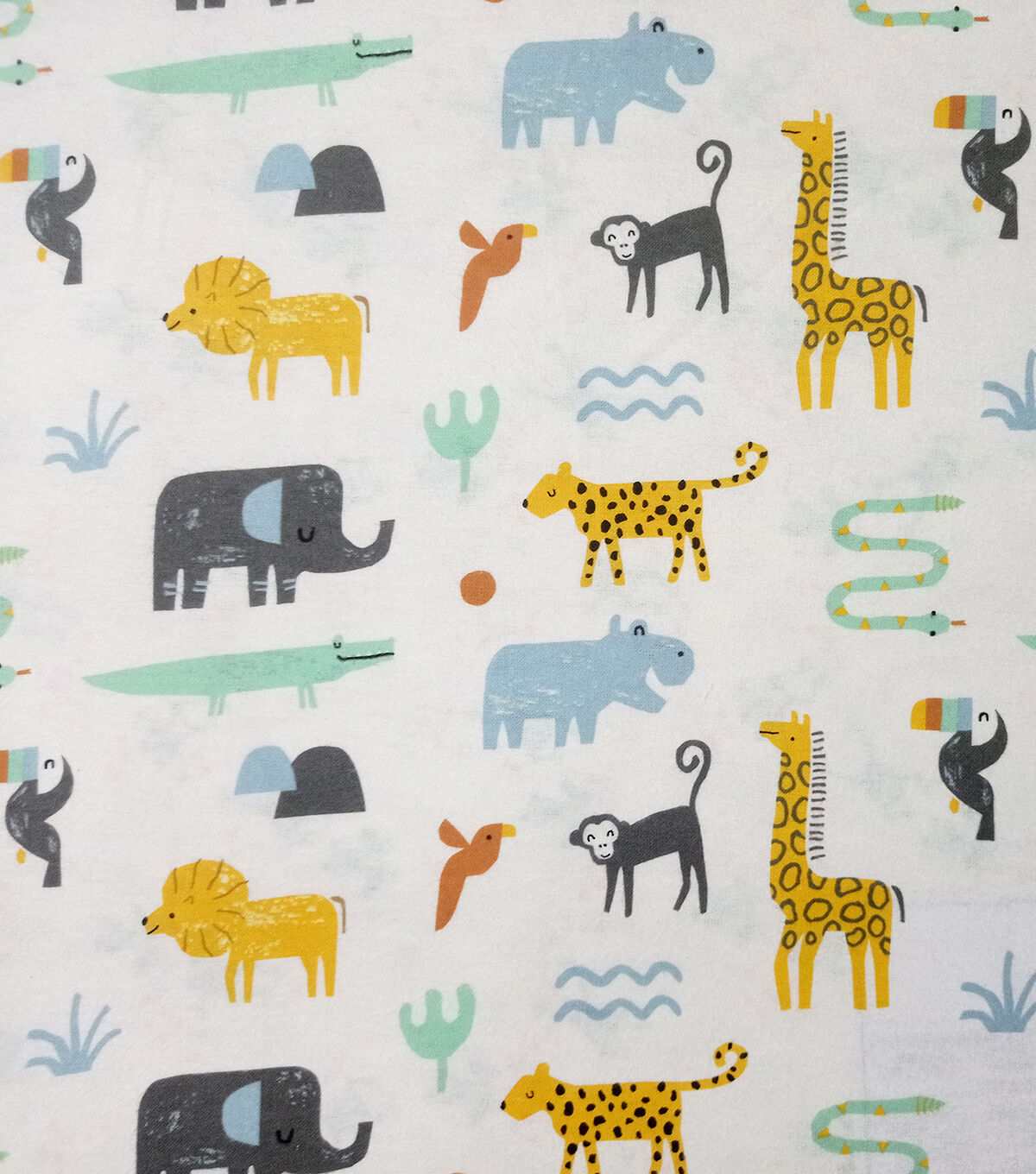 White Animals Nursery Super Snuggle Flannel Fabric