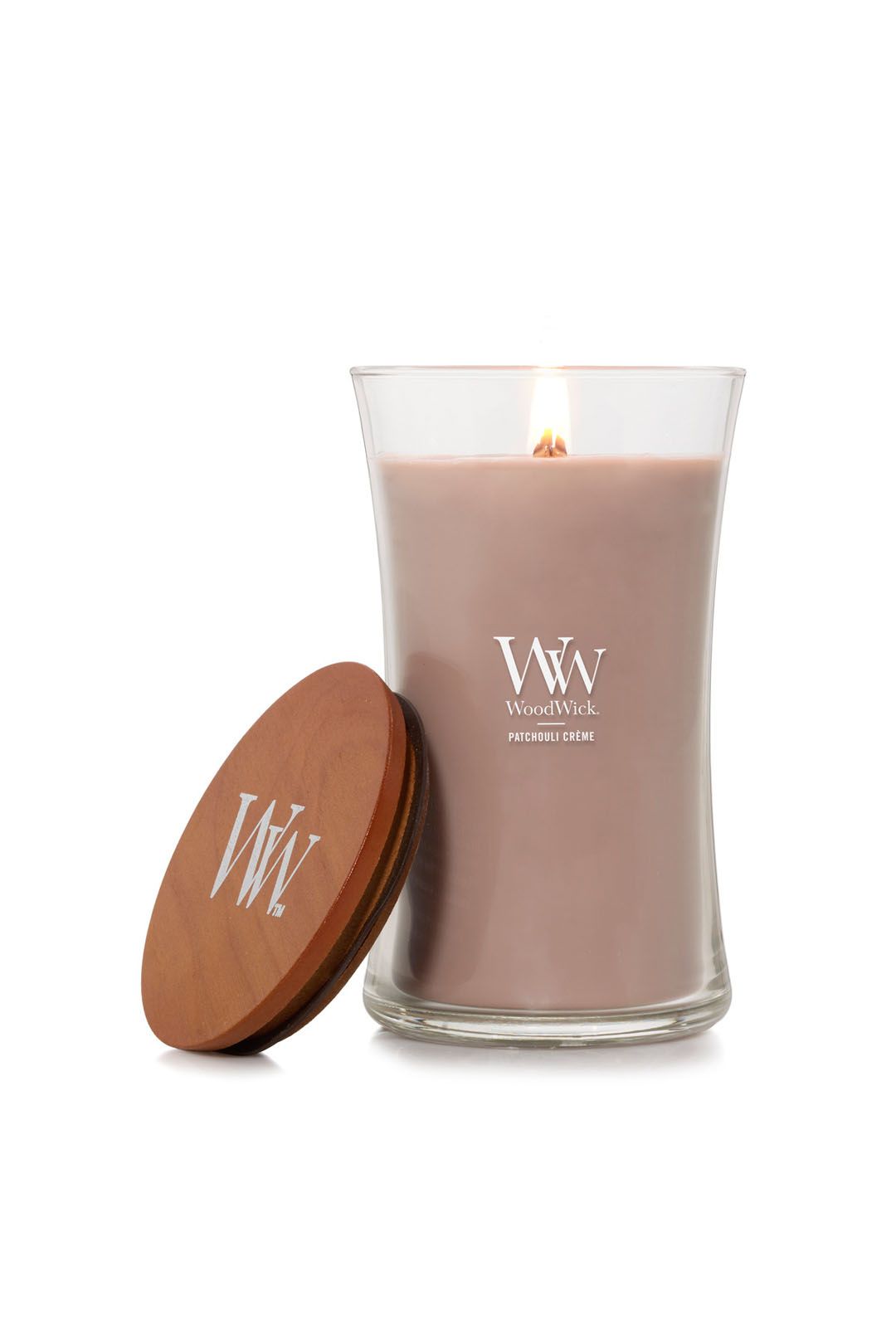 Woodwick Large Hourglass Patchouli Creme
