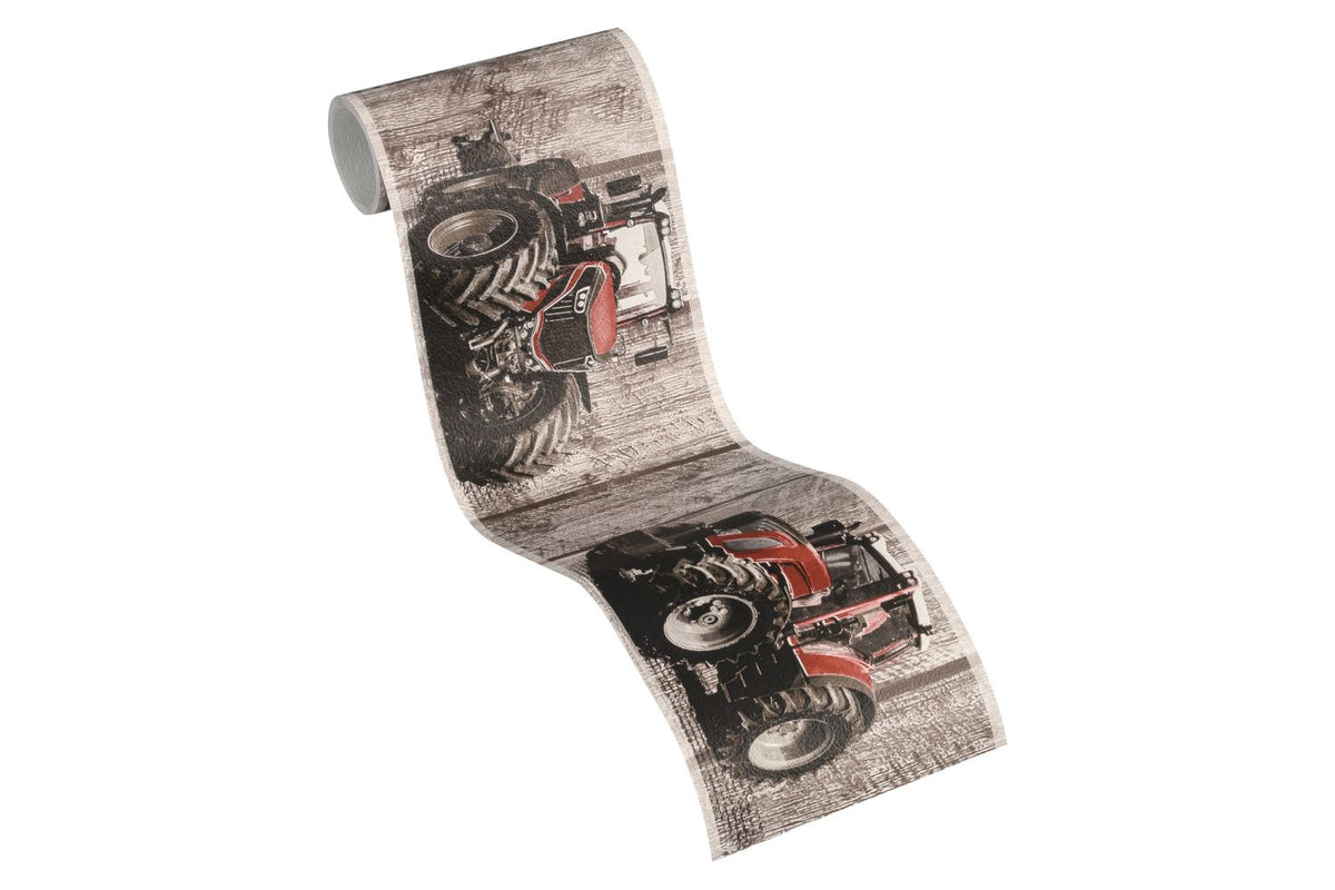 A.S. Création behangrand tractoren rood en bruin - 500 x 13 cm - AS-358432