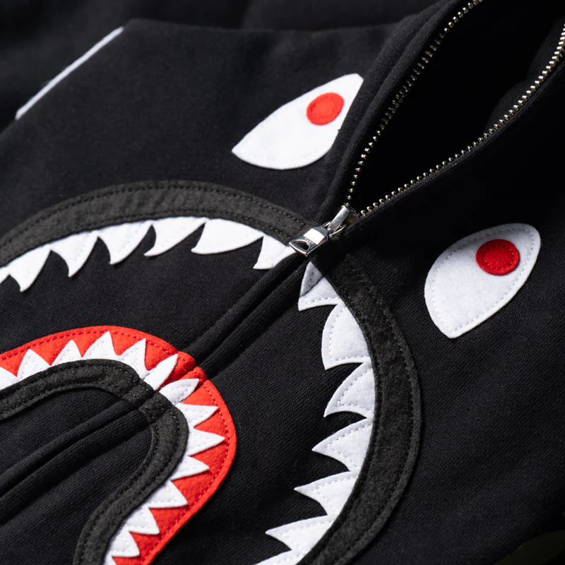 A Bathing Ape Shark Full Zip Hoodie - Black