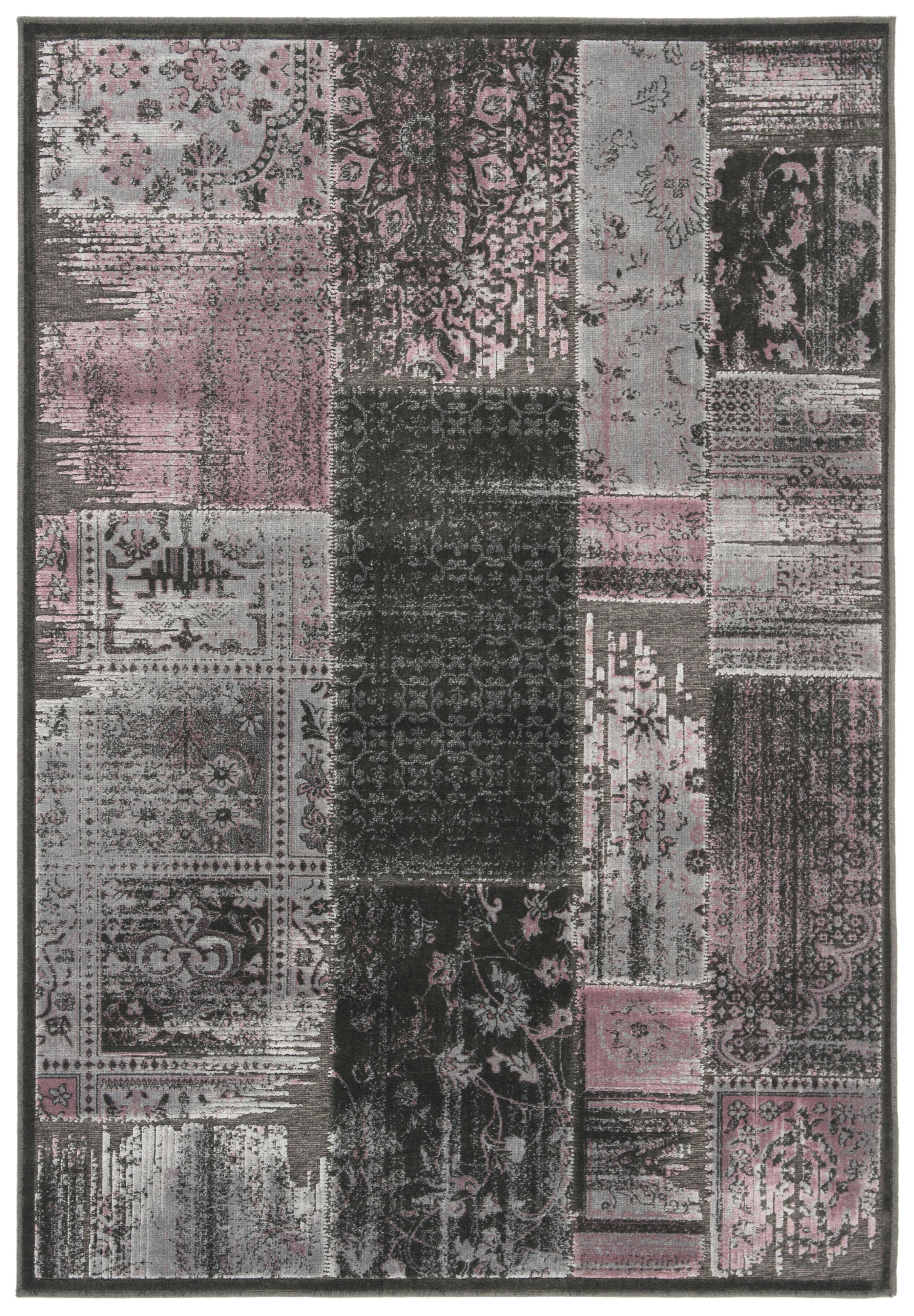 PARADISE - Tapis de salon interieur en gris charbon & multicolore, 160 x 229 cm