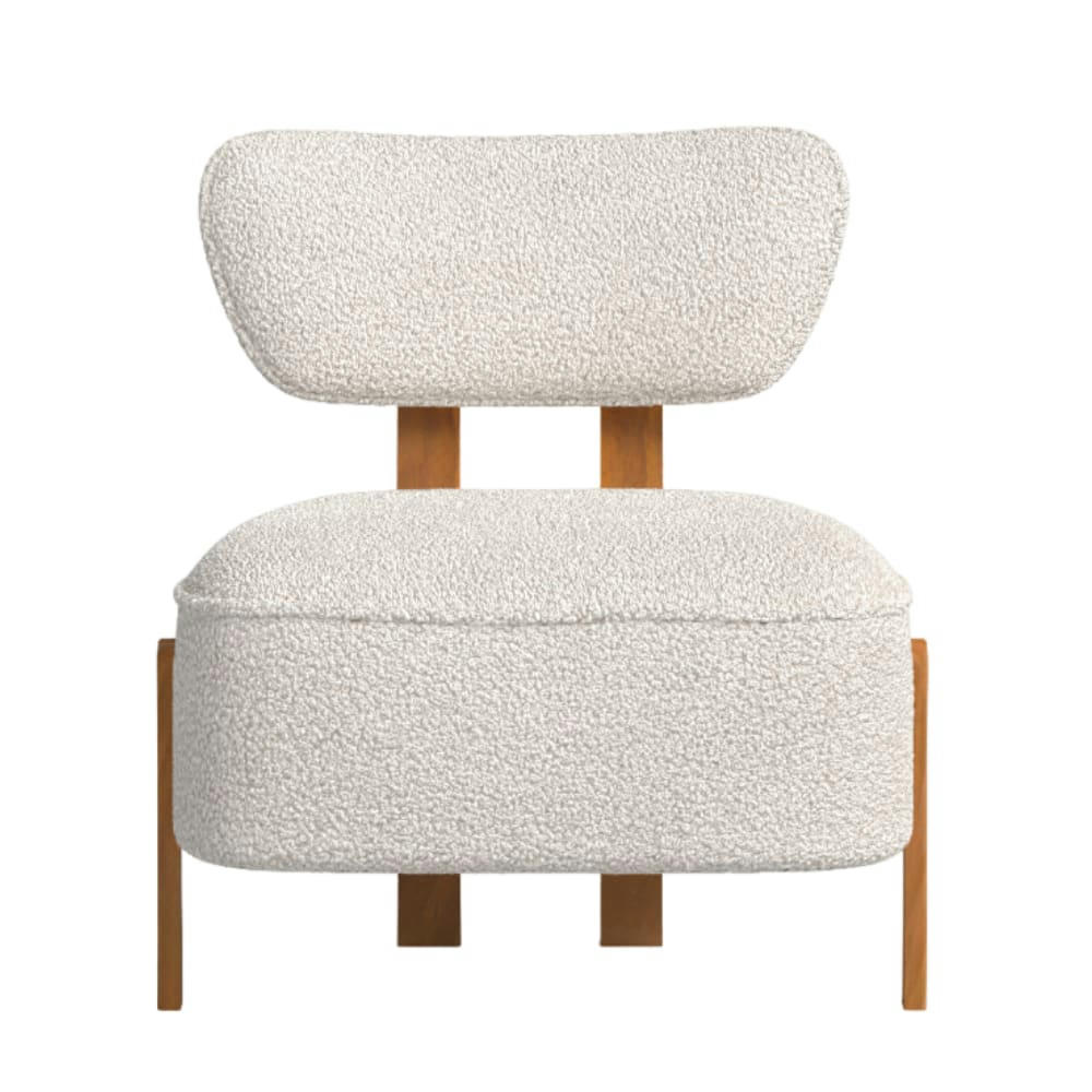 COLIN - Fauteuil avec tissu recyclé en couleur blanc