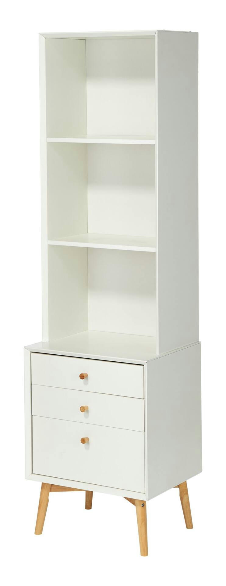 CANVAS Copenhagen 2-Tier 3-Drawer Bookcase For Storage & Display, White