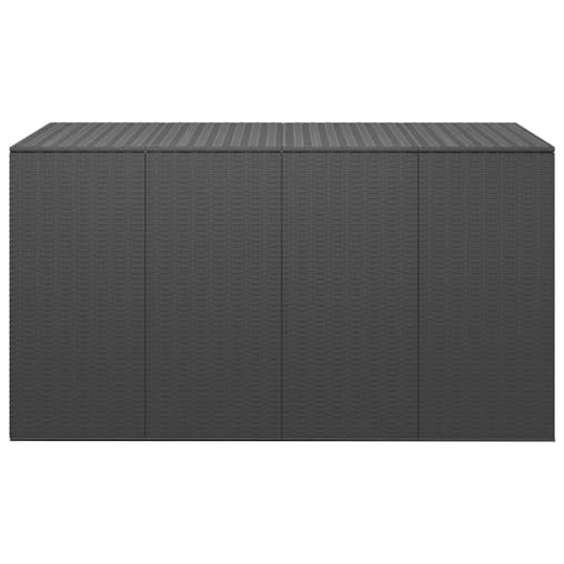 NNEVL Garden Cushion Box PE Rattan 194x100x103 cm Black