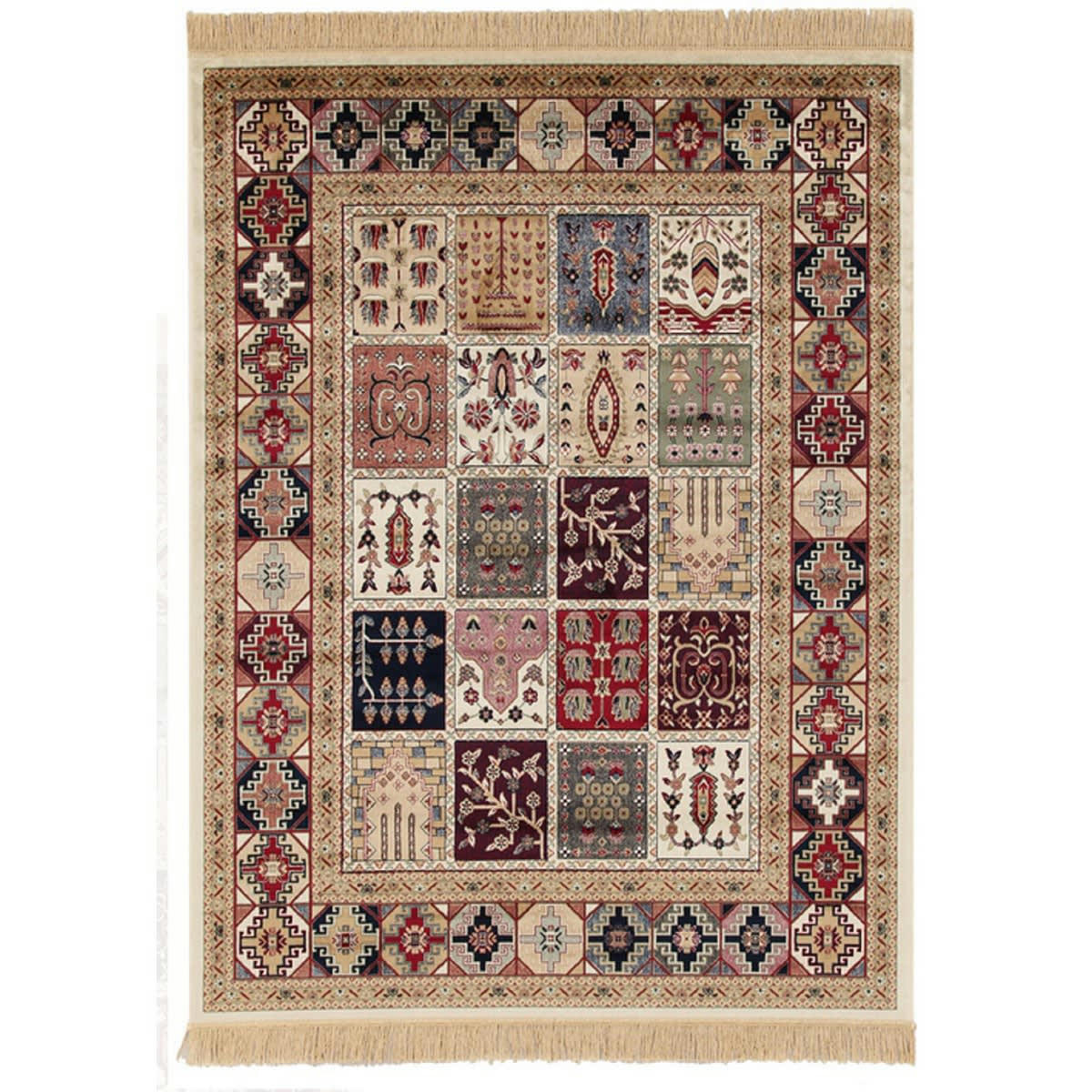 FARSH - Tapis de salon en viscose beige 135x190 cm