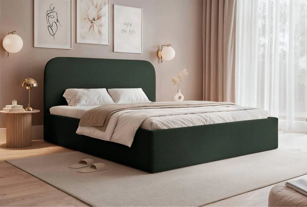 Bedframe Fia 140x200 chenille met opbergruimte