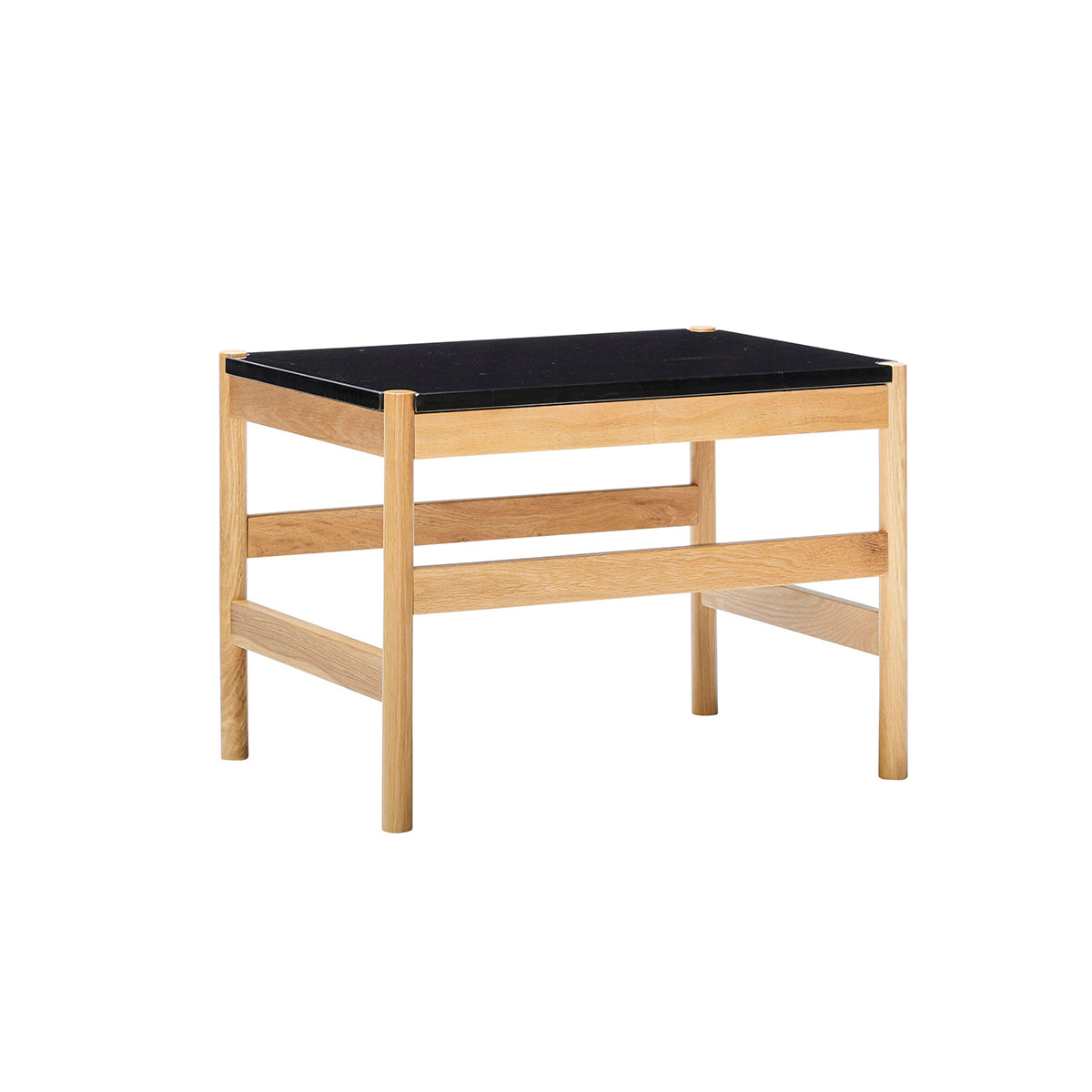 Hübsch bijzettafel Raw - marmer/mdf/eikenhout - 60x40xh42cm