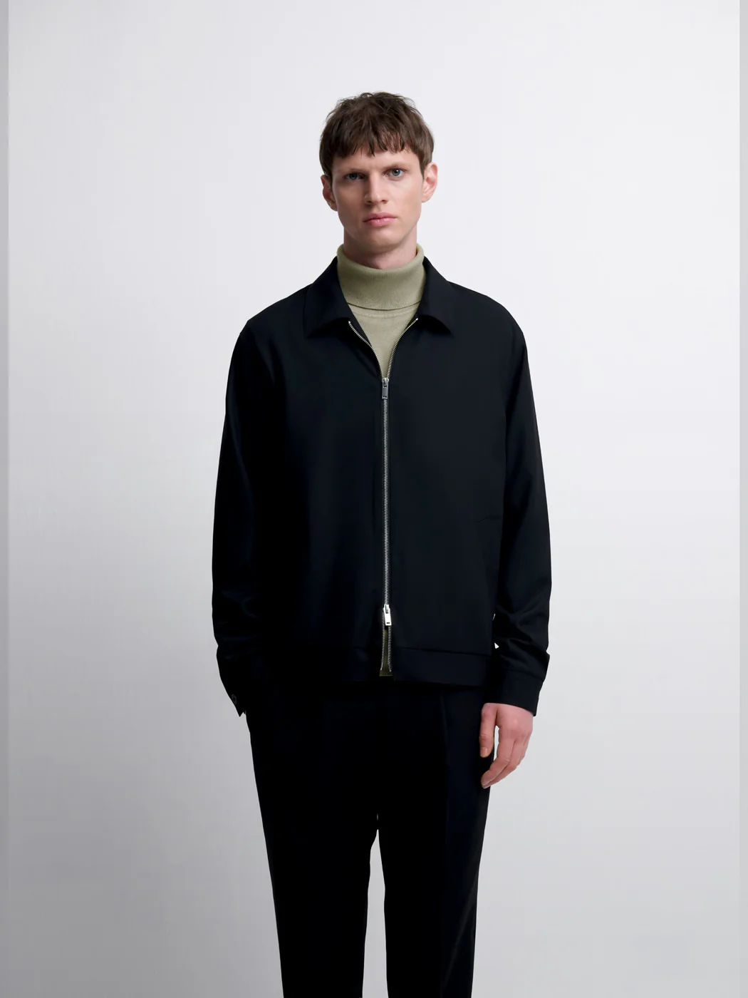 Veste regular col montant