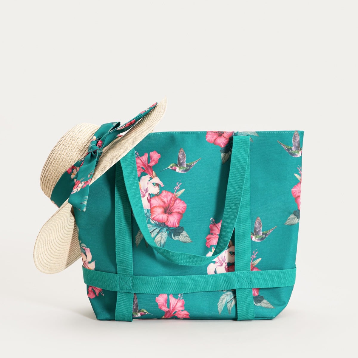 Zestaw BLOOM torba plażowa + kapelusz 38x49x14cm