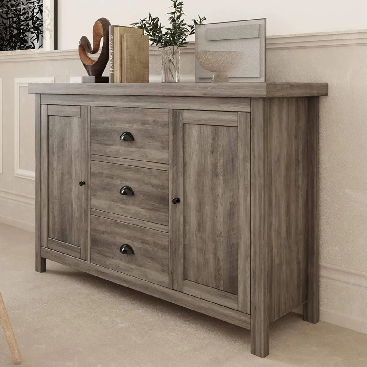 Farmhouse Storage Dresser with 2 Doors and 3 Drawers