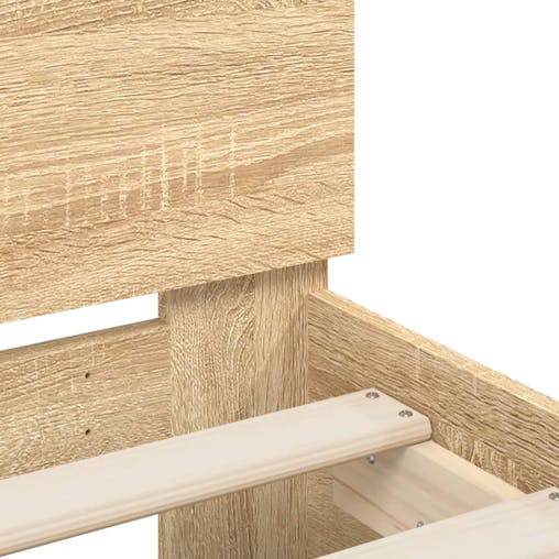 NNEVL Bed Frame with Headboard Sonoma Oak 150x200 cm Engineered Wood