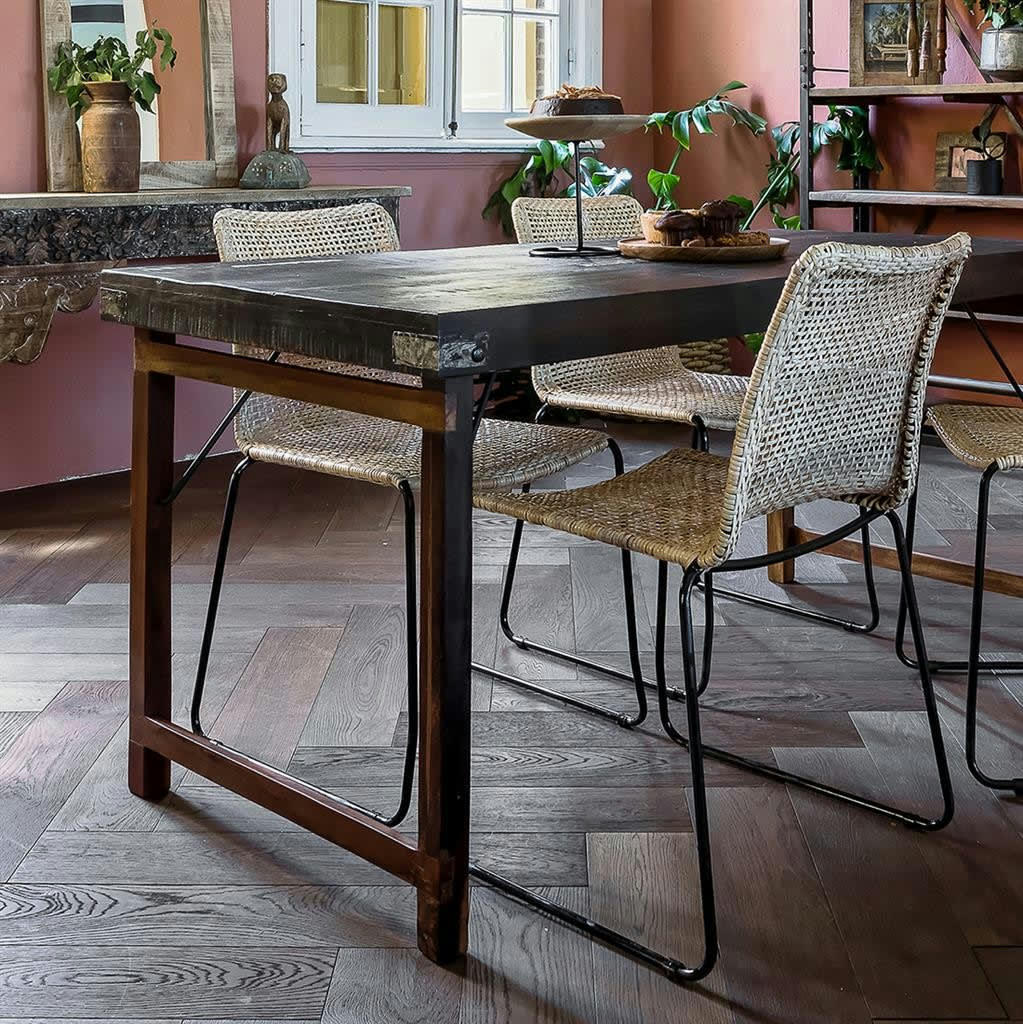 VINTAGE - Table pliante bois noir