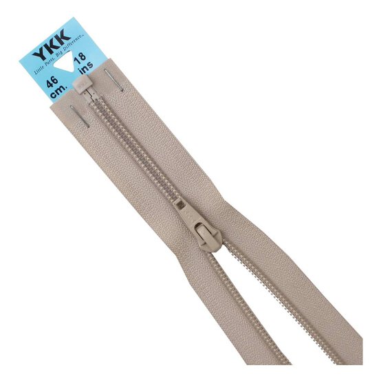 YKK Dark Beige Nylon Open End Zip 46cm