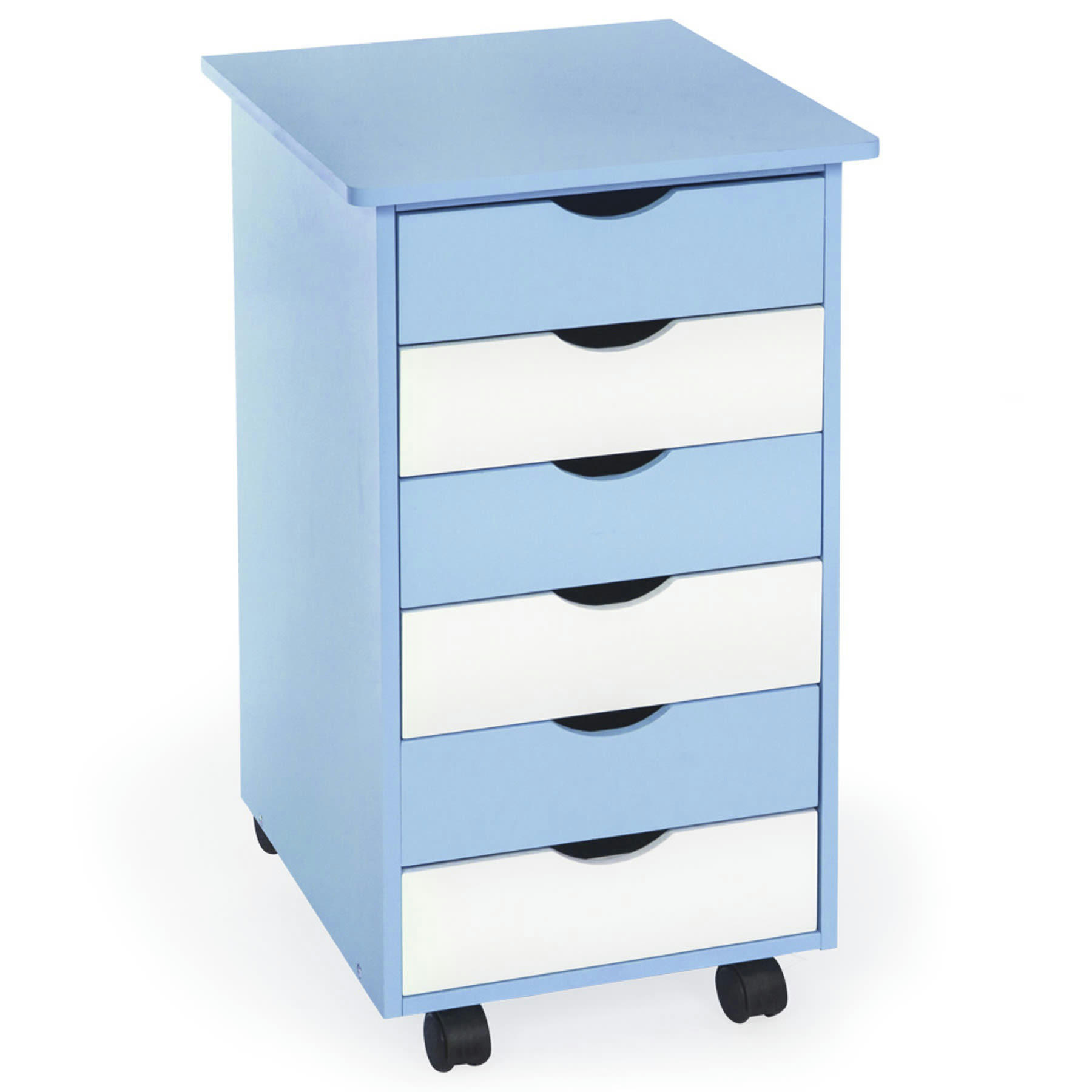 - Caisson de bureau à roulettes En bois bleu