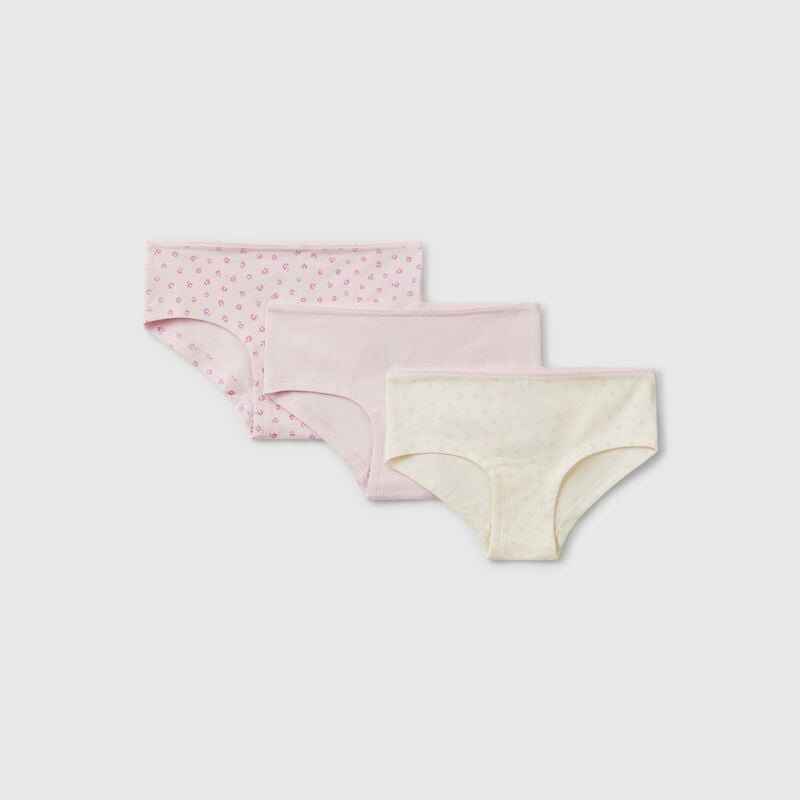 Set of three underwear in stretch cotton