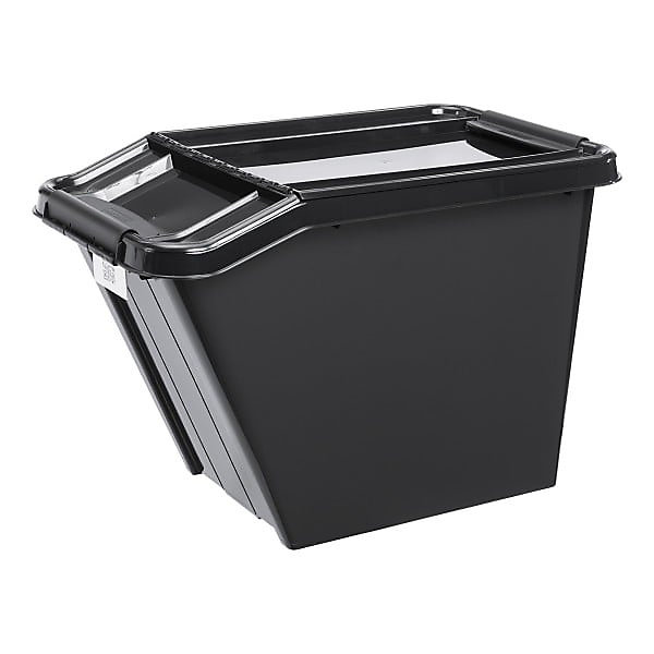 Bac de rangement noir 58 litres avec Couvercle Incliné