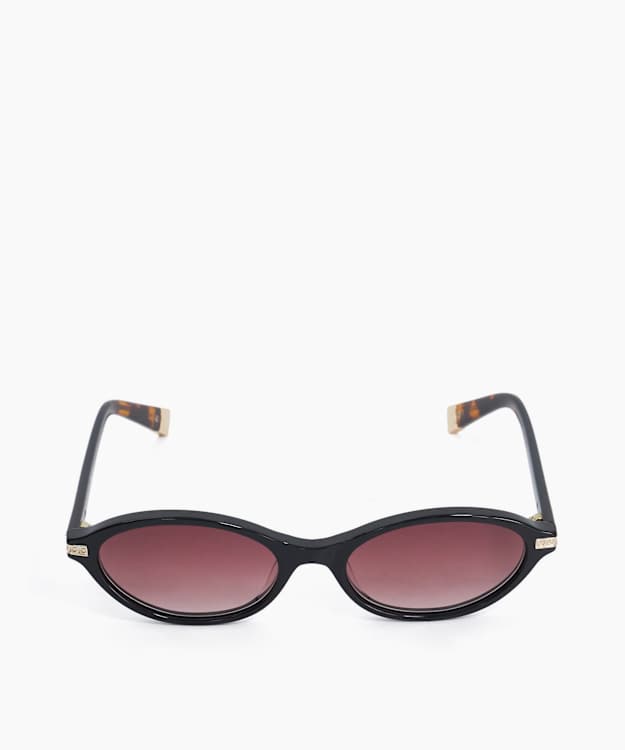 Gia Black - Narrow Cat Eye Black Sunglasses