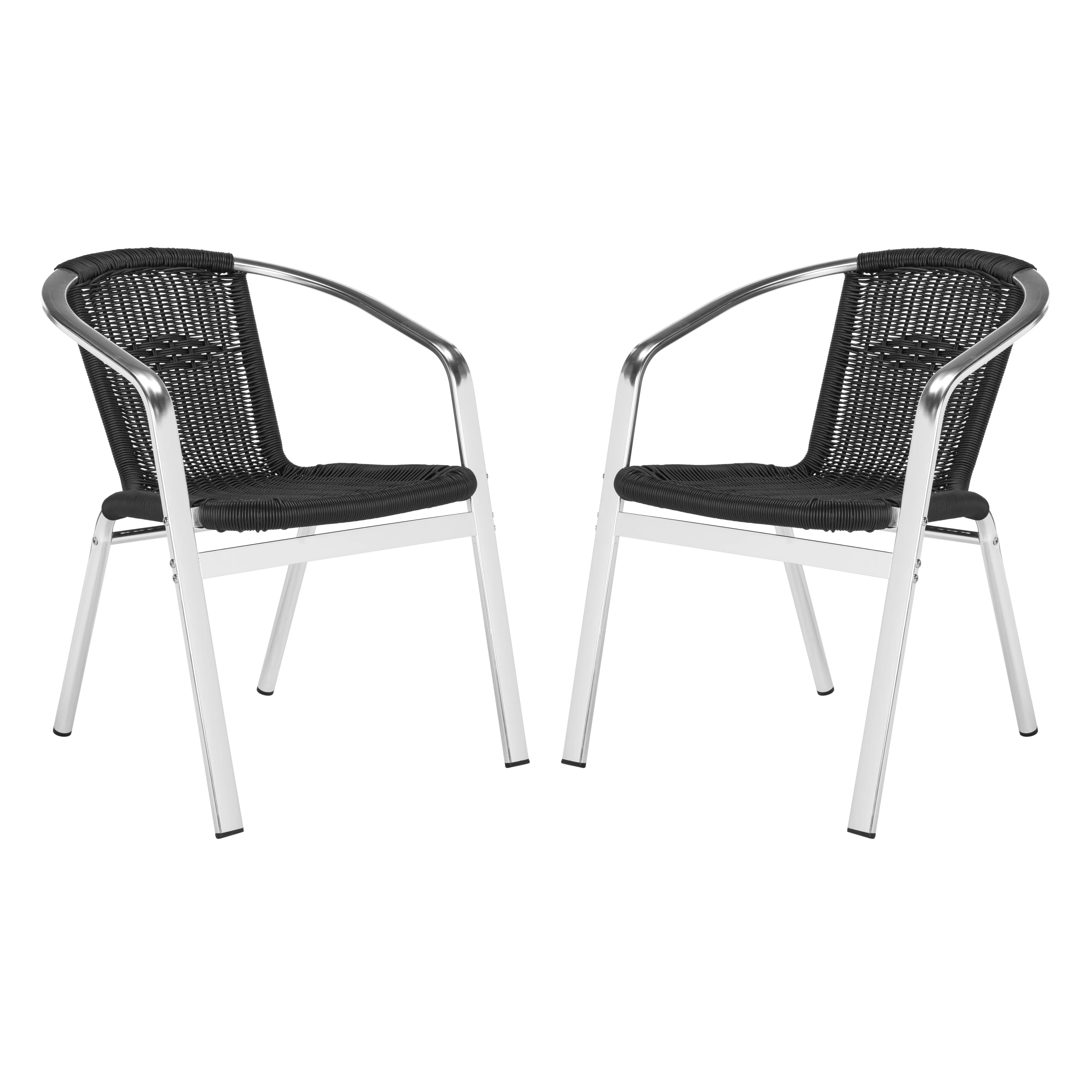 SAFAVIEH Wrangell Indoor-Outdoor White Stacking Armchair (Set of 2) - 22W x 23D x 28H